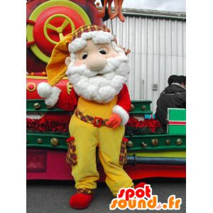 La mascota de Santa Claus, vestida de amarillo y rojo - MASFR031578 - Mascotas de Navidad