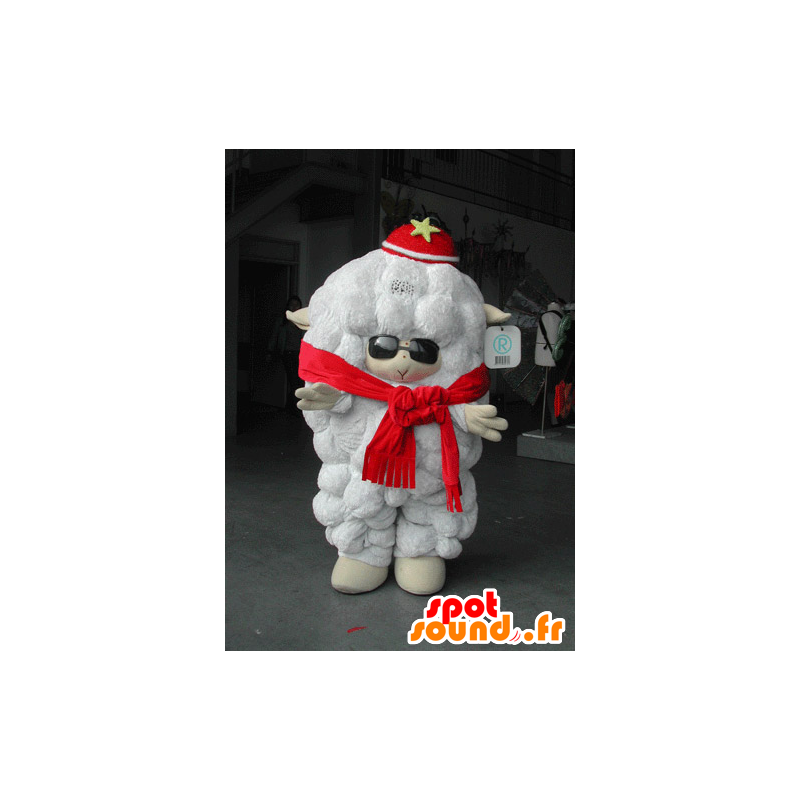 Wholesale mascot white sheep with sunglasses - MASFR031580 - Mascots sheep