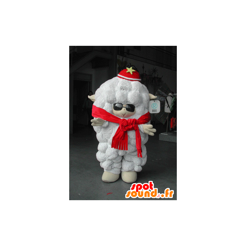 Velkoobchod Mascot bílá ovce s sluneční brýle - MASFR031580 - ovce Maskoti