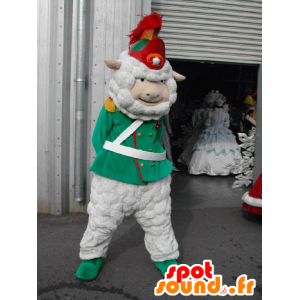 White sheep mascot dressed as a soldier, a corporal in - MASFR031583 - Mascots sheep
