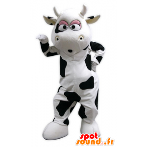 Mascot γιγαντιαία αγελάδα, μαύρο και άσπρο - MASFR031586 - Μασκότ αγελάδα