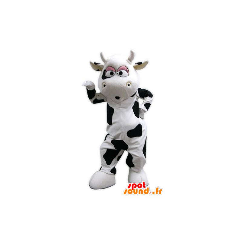 Mascotte gigante di mucca, in bianco e nero - MASFR031586 - Mucca mascotte