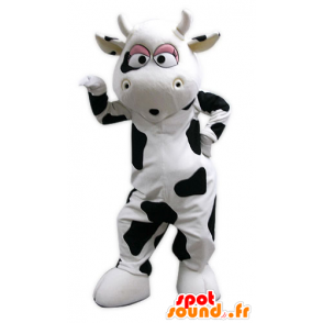 Mascotte gigante di mucca, in bianco e nero - MASFR031586 - Mucca mascotte