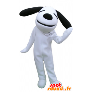 Hvid og sort hundemaskot. Snoopy maskot - Spotsound maskot