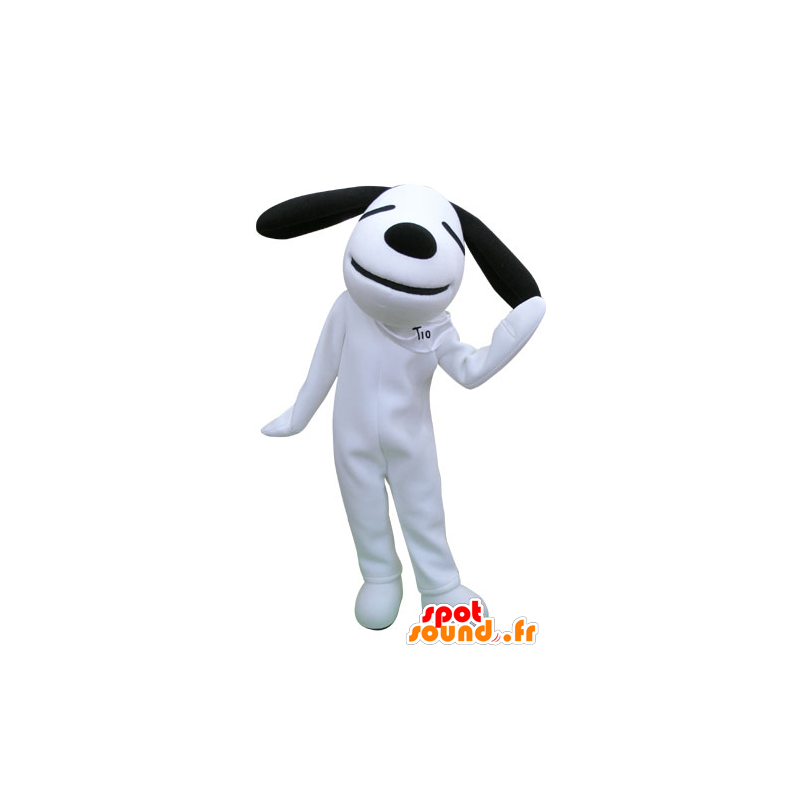 Mascotte del cane bianco e nero. Snoopy mascotte - MASFR031592 - Mascotte Scooby Doo
