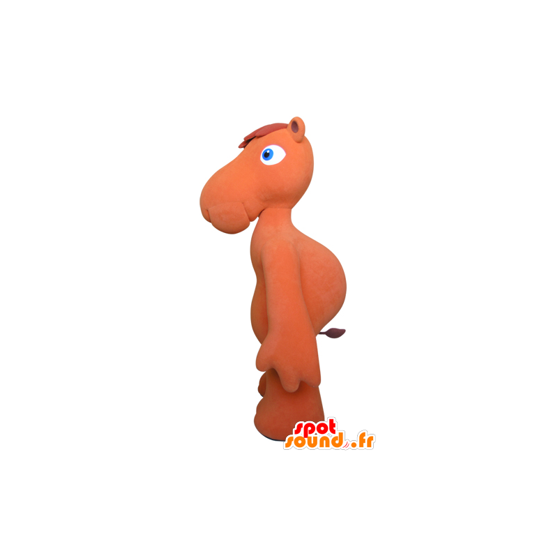 Mascotte de chameau orange avec les yeux bleus - MASFR031594 - Mascottes Animales