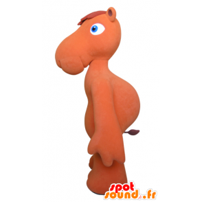 Mascotte de chameau orange avec les yeux bleus - MASFR031594 - Mascottes Animales