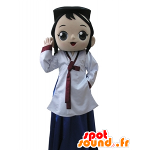 Mascotte Aziatische meisje, brunette. manga mascotte - MASFR031598 - Mascottes Boys and Girls