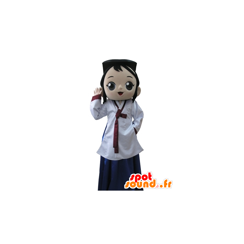 Mascot asiatische Mädchen, Brünette. manga Maskottchen - MASFR031598 - Maskottchen-jungen und Mädchen