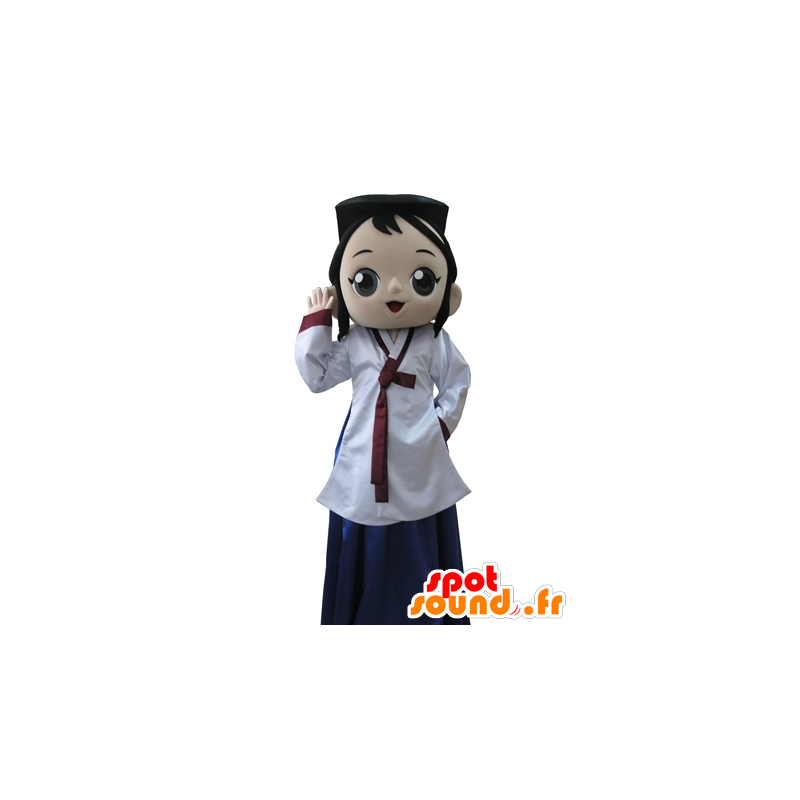 Mascot ragazza asiatica, bruna. mascotte manga - MASFR031598 - Ragazze e ragazzi di mascotte