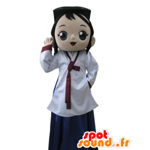 Mascot Asian girl, brunette. manga mascot - MASFR031598 - Mascots boys and girls