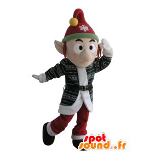 Mascotte de lutin avec un bonnet et les oreilles pointues - MASFR031617 - Mascottes Noël