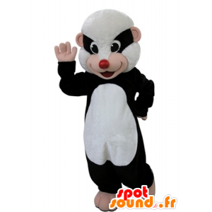 Mascotte zwart-wit stinkdier. Mascot wasbeer - MASFR031618 - Mascottes van pups