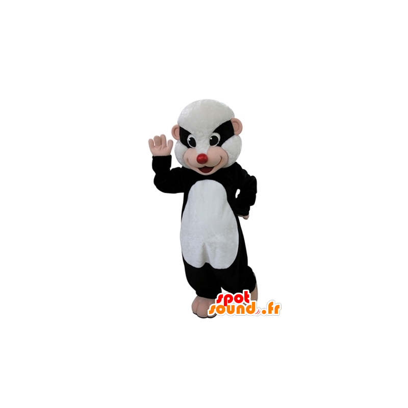 Mascot skunk in bianco e nero. mascotte procione - MASFR031618 - Mascotte di cuccioli