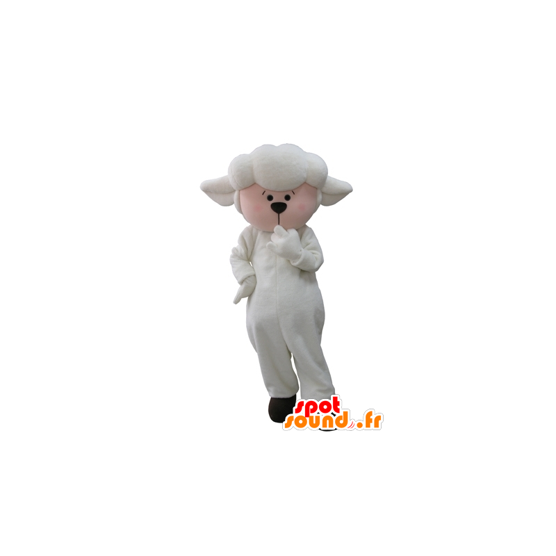 Cordero de la mascota, el cordero y la rosa blanca - MASFR031628 - Ovejas de mascotas