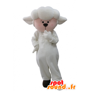 Mascot mutton, lamb and white rose - MASFR031628 - Mascots sheep