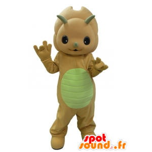 Orange dinosaur mascot and cute yellow - MASFR031630 - Mascots dinosaur