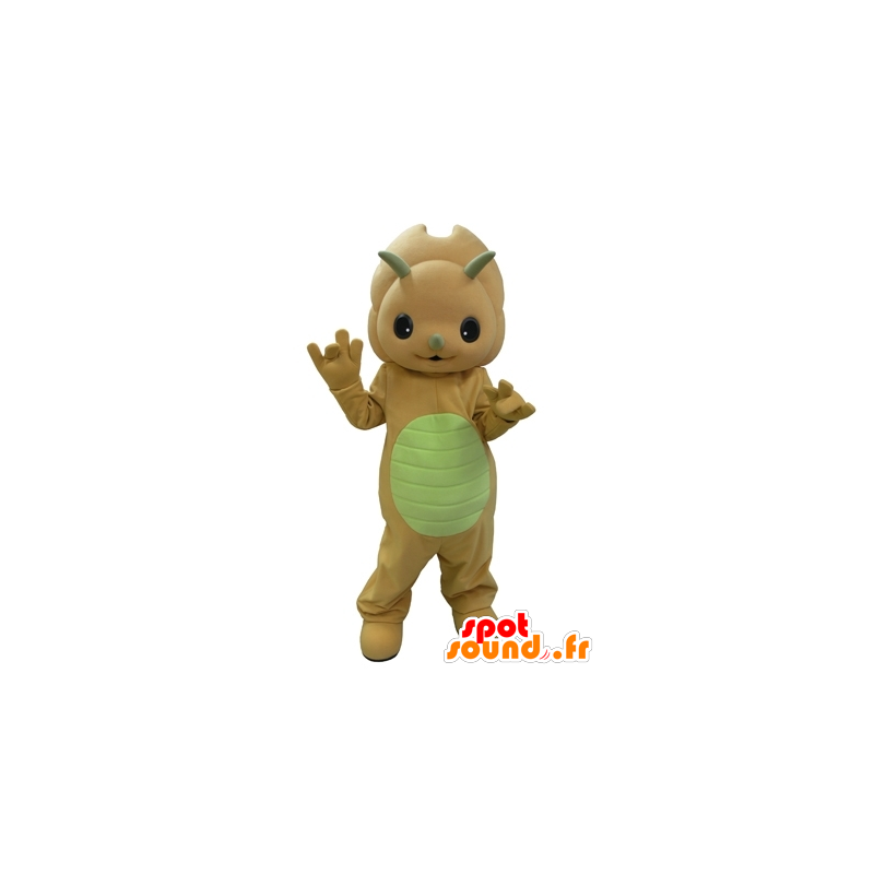 Orange dinosaur mascot and cute yellow - MASFR031630 - Mascots dinosaur