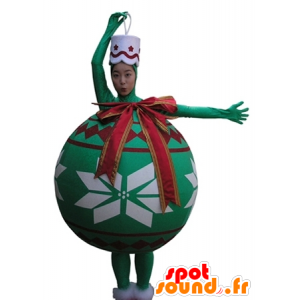 Mascotte de boule de sapin de Noël verte, géante - MASFR031631 - Mascottes d'objets