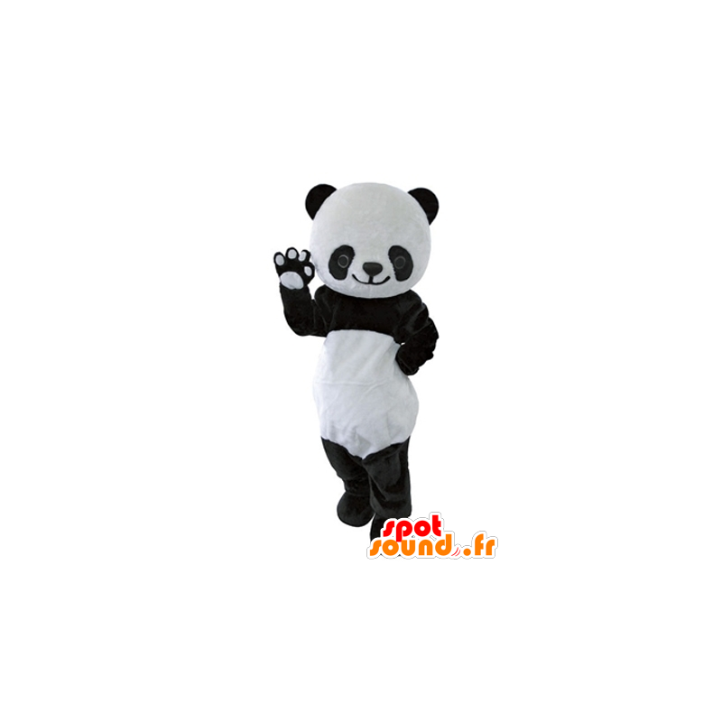 Mascot svart og hvit panda, vakker og realistisk - MASFR031632 - Mascot pandaer
