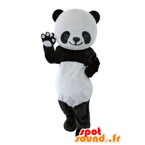 Mascotte e nero del panda bianco, bello e realistico - MASFR031632 - Mascotte di Panda