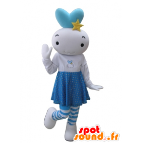 Mascotte de bonhomme blanc et bleu, de poupon géant - MASFR031634 - Mascottes Homme