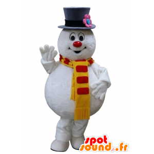 Schneemann Maskottchen weiß, plump und lustig - MASFR031644 - Menschliche Maskottchen