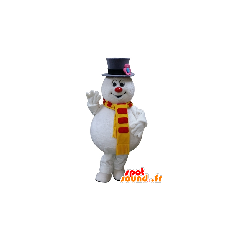 Snowman Mascot hvit, lubben og morsom - MASFR031644 - Man Maskoter