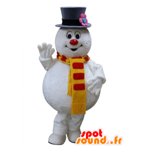 Mascotte de bonhomme de neige blanc, dodu et drôle - MASFR031644 - Mascottes Homme