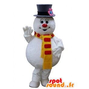 Hvid snemand maskot, fyldig og sjov - Spotsound maskot kostume