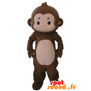 Apina maskotti ruskea ja vaaleanpunainen, erittäin söpö - MASFR031645 - monkey Maskotteja