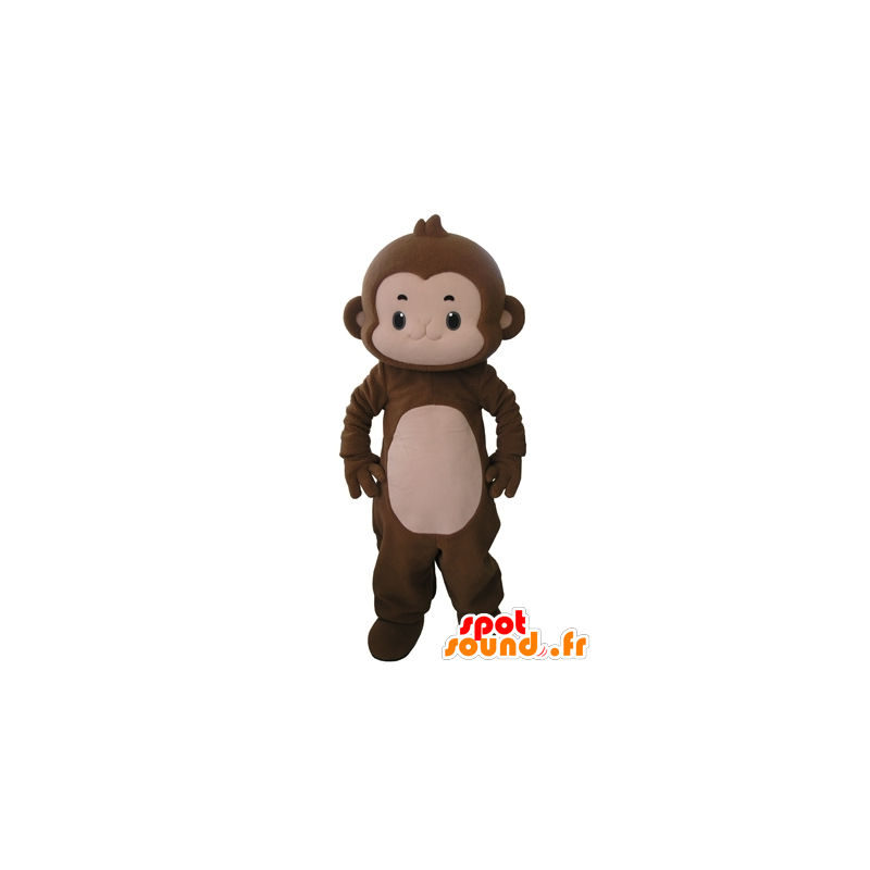 Affe Maskottchen braun und rosa, sehr nett - MASFR031645 - Maskottchen monkey