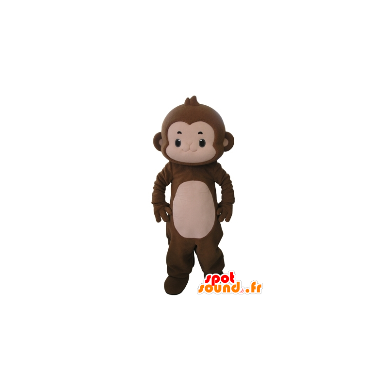 Monkey mascot brown and pink, very cute - MASFR031645 - Mascots monkey