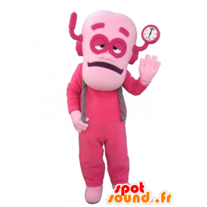 L'uomo mascotte, vestita di rosa robot rosa - MASFR031646 - Umani mascotte