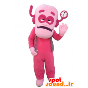 Μασκότ άνθρωπος, ντυμένη στα ροζ ρομπότ ροζ - MASFR031646 - Ο άνθρωπος Μασκότ