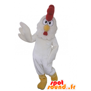 Gallo mascotte, gigante gallina bianca - MASFR031650 - Mascotte di galline pollo gallo