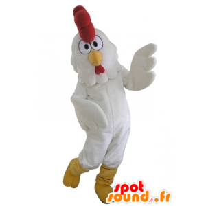 Rooster mascot, giant white hen - MASFR031652 - Mascot of hens - chickens - roaster