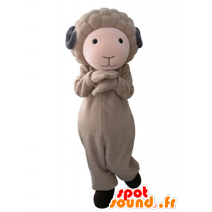 Mascotte de bouc marron et gris, mignon et doux - MASFR031657 - Mascottes Boucs et Chèvres