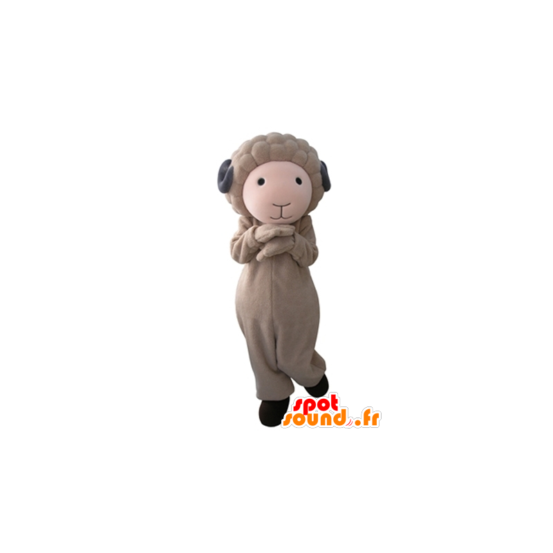 Mascotte de bouc marron et gris, mignon et doux - MASFR031657 - Mascottes Boucs et Chèvres