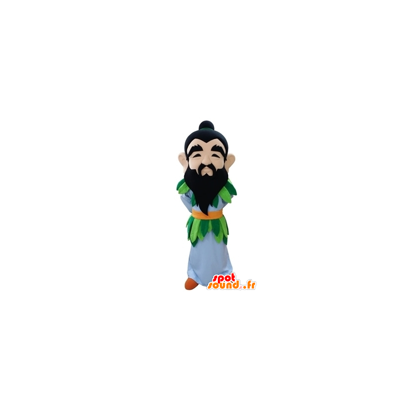 Mascot homem barbudo com uma roupa colorida - MASFR031658 - Mascotes homem