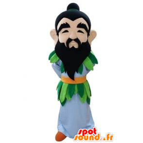 Mascot homem barbudo com uma roupa colorida - MASFR031658 - Mascotes homem