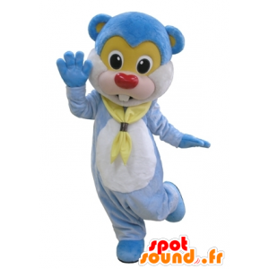 Blue teddy bear mascot, giant beaver and cute - MASFR031660 - Bear mascot