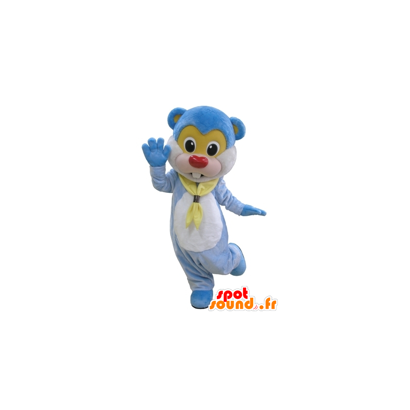 Mascotte de nounours bleu, de castor géant et mignon - MASFR031660 - Mascotte d'ours