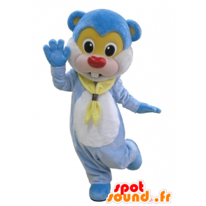 Blue teddy bear mascot, giant beaver and cute - MASFR031660 - Bear mascot