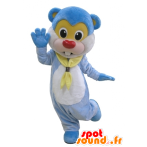 Blå bamse maskot, kæmpe og sød bæver - Spotsound maskot kostume