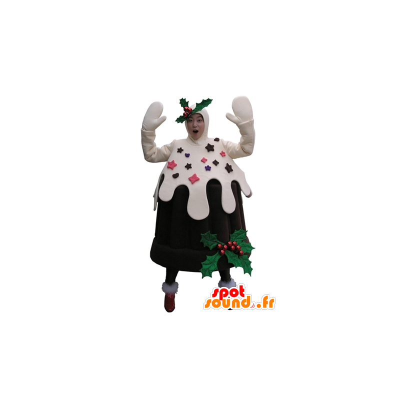 Maskot budding, brun og hvid iskage - Spotsound maskot kostume