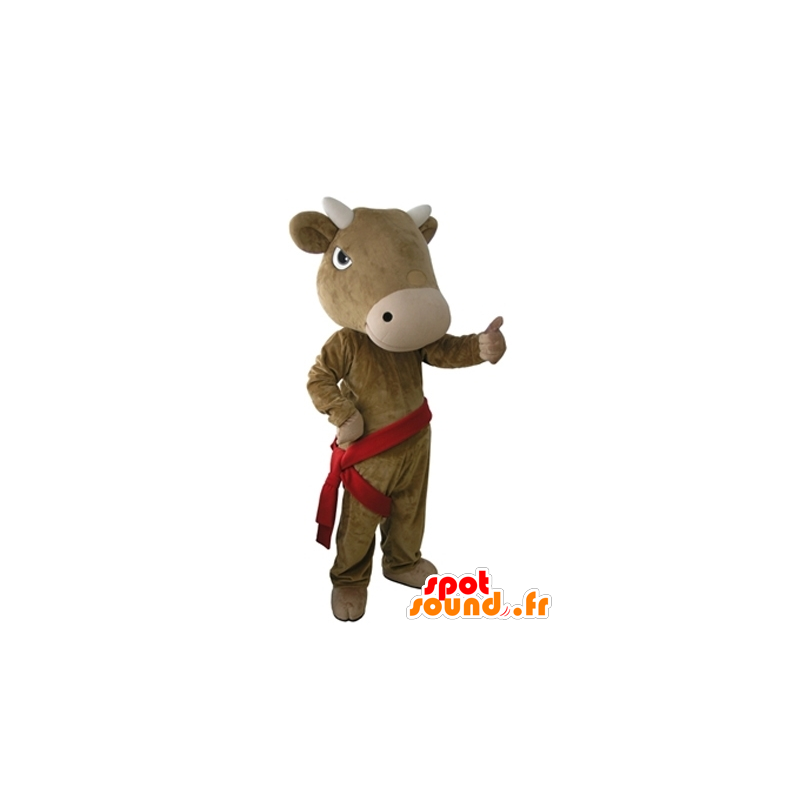 Mascotte de vache marron, géante et très réaliste - MASFR031668 - Mascottes Vache