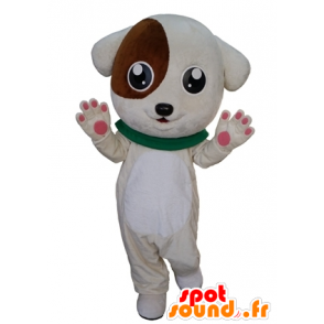 Mascot bruin en wit puppy, schattig en lief - MASFR031669 - Dog Mascottes