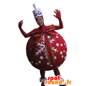 Christmas tree ball mascot red giant - MASFR031670 - Mascots of objects