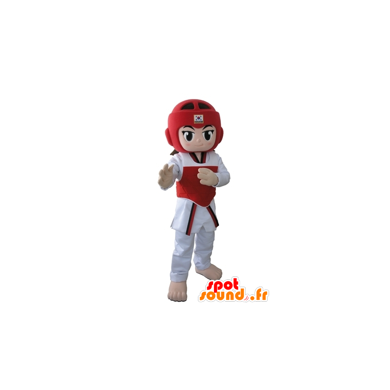 Mascot taekwendoka, menina vestida de taekwondo - MASFR031674 - Mascotes Boys and Girls